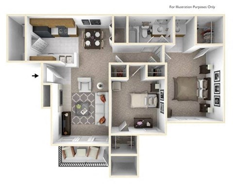 2 bedroom apartment floor plan